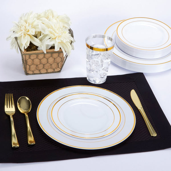 Tableluxe Premium Disposable Gold Colored Plastic Cutlery, 180 ct.