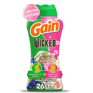 Gain "Wicked: For Good" Limited Edition, In-Wash Laundry Scent Booster Beads,  Wonderfullest Woods & Beautifical Blossom, 26.3 oz.
