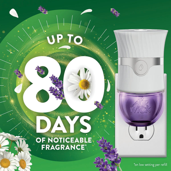 Air Wick Plug In Essential Oil Air Freshener Refills, Lavender & Chamomile, 9 refills