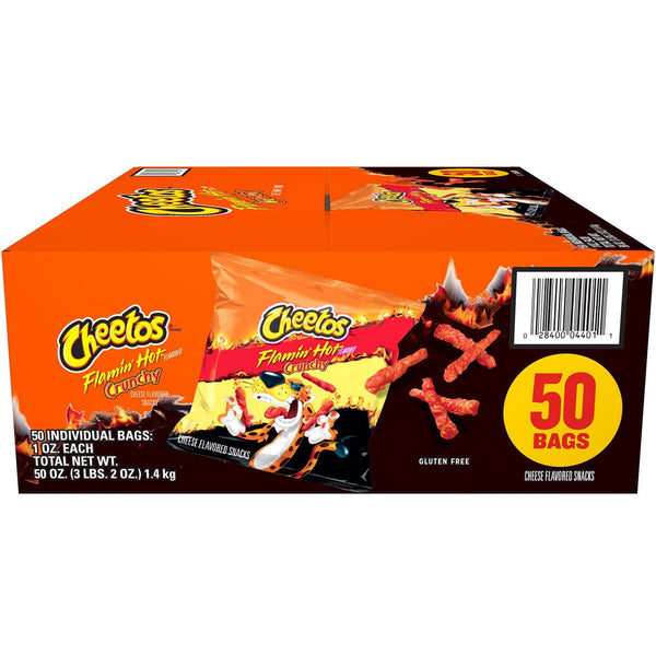 Cheetos Flamin' Hot Crunchy Snacks, 1 oz., 50 pk.