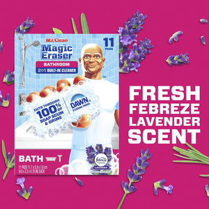 Mr. Clean Magic Eraser 2-in-1 Bathroom Cleaner Sponge, Lavender, 11 ct.
