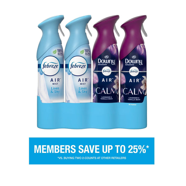 Febreze Air Effects Air Freshener Spray, Linen & Sky + Downy Calm, 4 ct., 35.2 oz.
