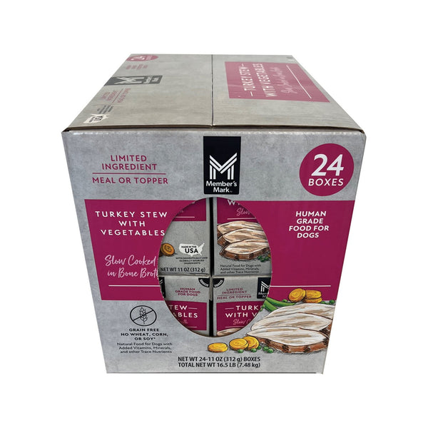 Member's Mark Turkey Stew with Vegetables Wet Dog Food, 11 oz., 24 boxes