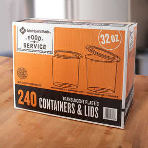 Member's Mark Deli Plastic Containers w/ Lids (32 oz., 240 ct.)