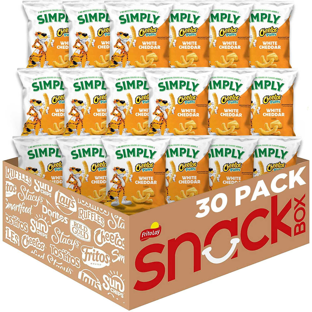 Simply Cheetos White Cheddar Puffs, 0.87 oz., 30 pk.