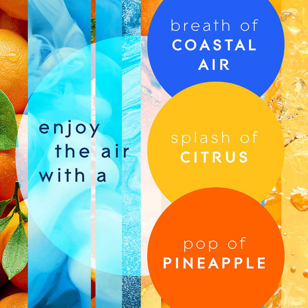 Glade PlugIns Scented Oil, Sky & Sea Salt with Coastal Sunshine Citrus, 1 Warmer + 9 Refills