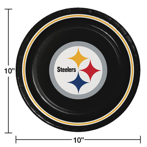 Pittsburgh Steelers NFL Round Paper Plates, 10