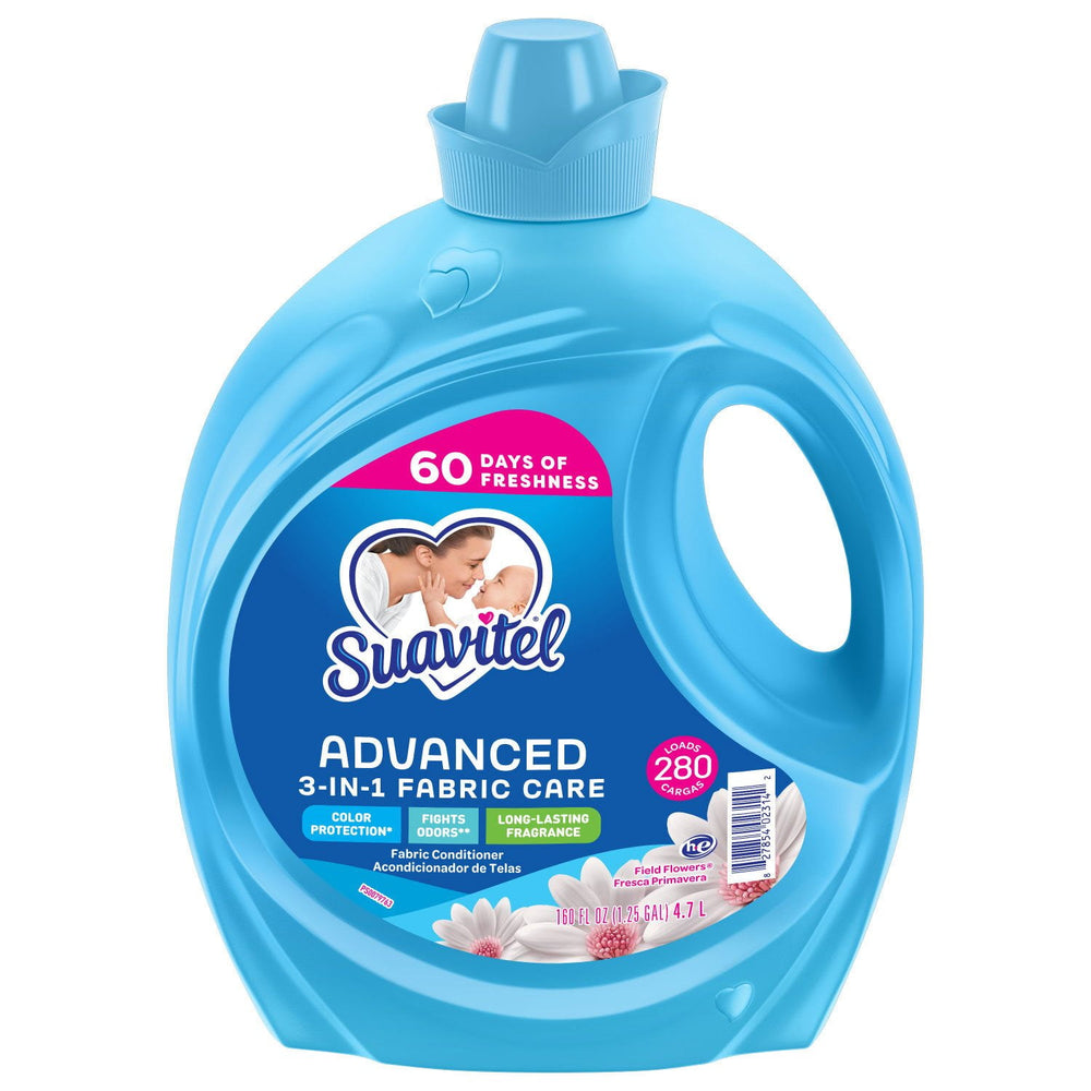 Suavitel Advanced Liquid Fabric Softener, Field Flowers, 280 loads, 160 fl. oz.