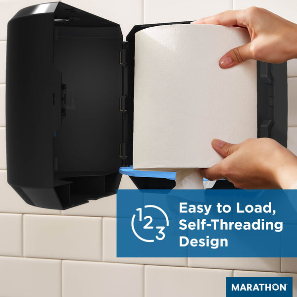 Marathon Manual Centerpull Paper Towel Dispenser, Black