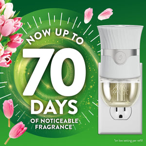 Air Wick Plug In Scented Oil Air Freshener, Sweet Tulip Petals, 1 warmer + 6 refills