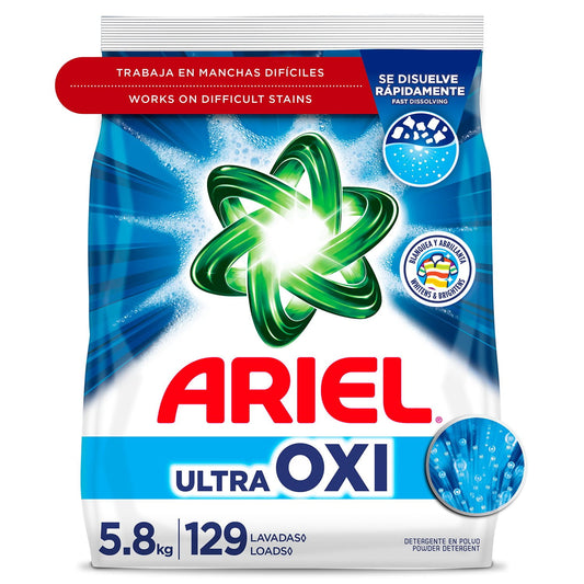 Ariel Ultra Oxi Powder Laundry Detergent, Original, 129 Loads, 205 oz.