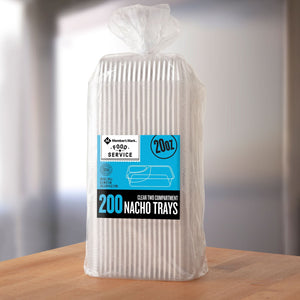 Member's Mark Clear 2-Compartment Nacho Trays 6.5" x 5