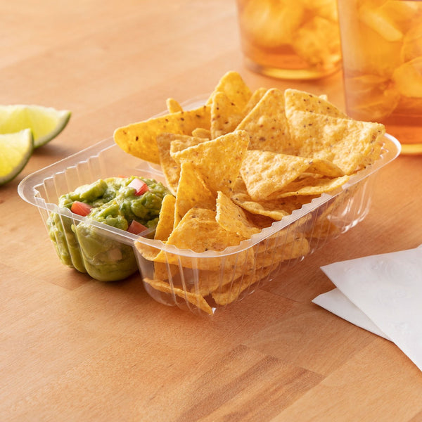 Member's Mark Clear 2-Compartment Nacho Trays 6.5" x 5