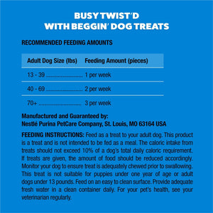 Purina Busy with Beggin’ Twist’d Adult Dog Chew Bone Treats - 18 ct. Pouch