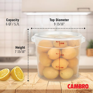 Cambro Round Translucent Container with Lid 6 qt., 2 pk.