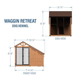Backyard Discovery 7' x 5' Cedar Wood Dog Kennel w/ Feeding Door