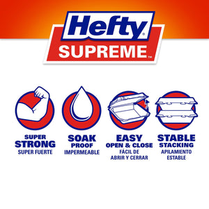 Hefty Supreme Foam Hinged Lid Container, 3-Compartment 125 ct.