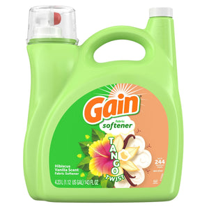 Gain Tango Twist Liquid Fabric Softener, Hibiscus and Vanilla Scent, 244 loads, 143 fl. oz.