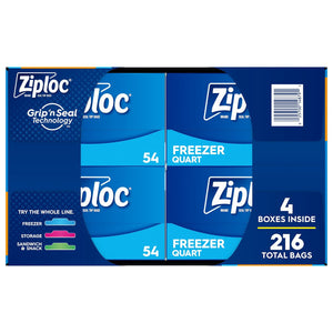 Ziploc Seal Top Quart Freezer Bags, 216 ct.