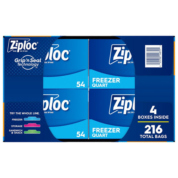 Ziploc Seal Top Quart Freezer Bags, 216 ct.