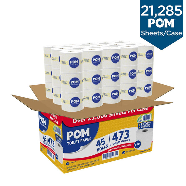 POM 2-Ply Toilet Paper 45 rolls, 473 sheets/roll