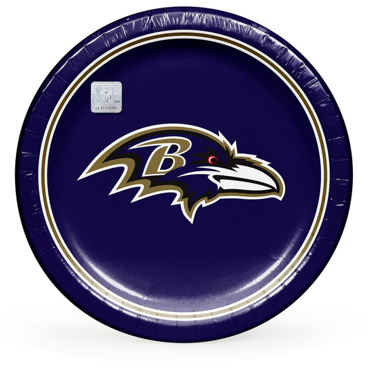 Baltimore Ravens NFL Round Paper Plates, 10
