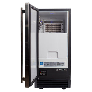 Maxx Ice Freestanding Icemaker with Drain Pump, Stainless Steel and Black (65 lbs.)