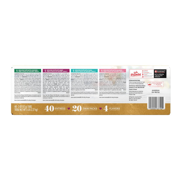 Purina Fancy Feast Gems Pate Mousse Cat Food, Variety Pack, 40 ct.