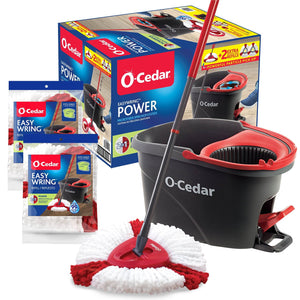 O-Cedar EasyWring Power Microfiber Spin Mop + 2 Refills