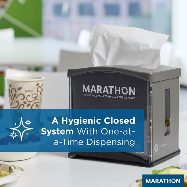 Marathon Interfold 1-Ply White Dispenser Napkins, 12 pk., 250 napkins/pk.