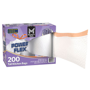 Member's Mark Power Flex 13-Gallon Tall Kitchen Trash Bags, Lavender, 200 ct.