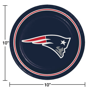 New England Patriots NFL Round Paper Plates, 10