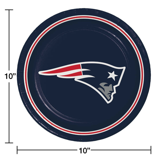 New England Patriots NFL Round Paper Plates, 10